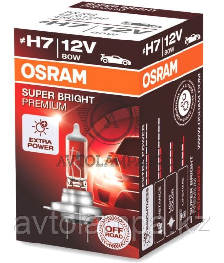 62261SBP Лампа Лампы повышенной мощности ≠ "H7" 12V 80W PX26D OFF-ROAD Super Bright Premium уп.1шт.