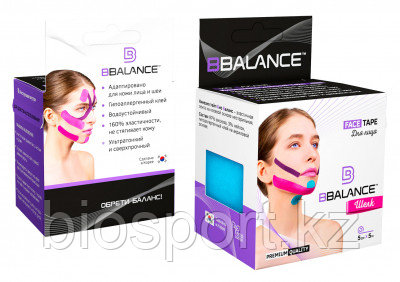 Кинезио тейп для лица BBTape Face tape 5 см × 5 м Шелк Голубой - фото 2 - id-p77498223