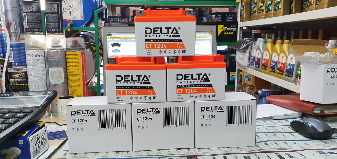 Аккумулятор DELTA CT1204 12v 4Ah YB4L-A, YB4L-B, YTX4L-BS AGM/VRLA battery - фото 3 - id-p77540533