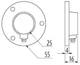 Крепление для штанг фланец 25 мм, фото 3