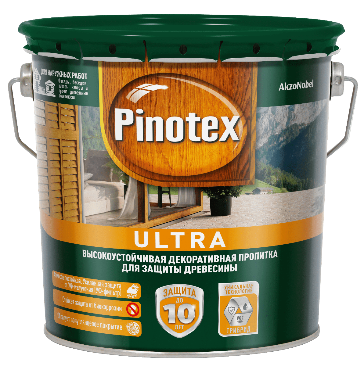 Лазурь Pinotex Ultra влагостойкая защитная для древесины 2.7
