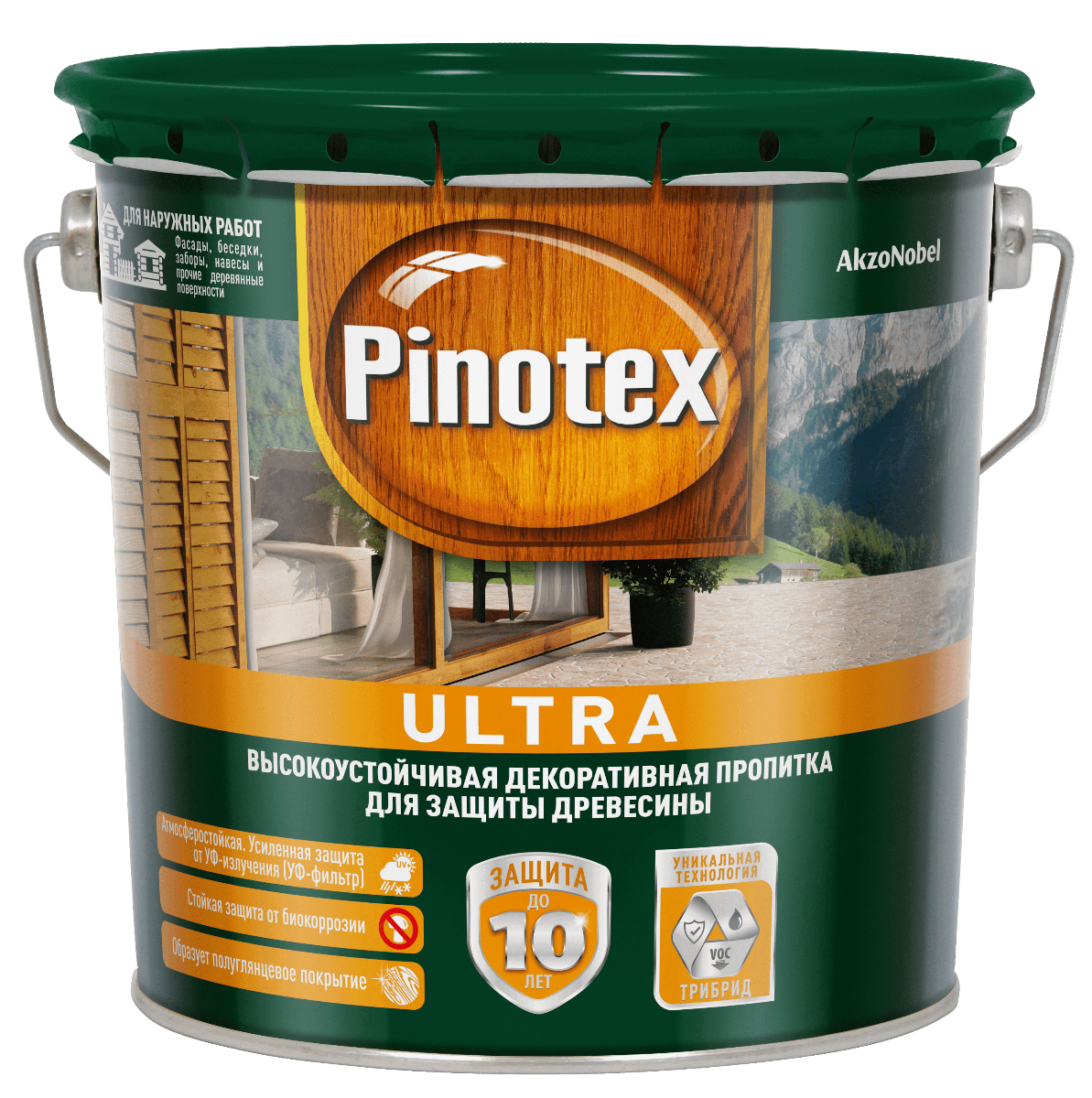 Лазурь Pinotex Ultra влагостойкая защитная для древесины 2.7 - фото 1 - id-p77543591