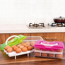 Контейнер для хранения яиц 24 шт., цвет салатовый, фото 3