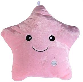 Светящаяся плюшевая подушка с функцией воспроизведения, цвет розовый, фото 2