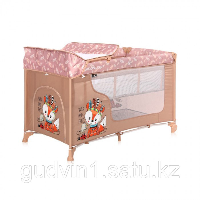 Кровать-манеж Lorelli MOONLIGHT 2 Бежевый / Beige Foxy 2042
