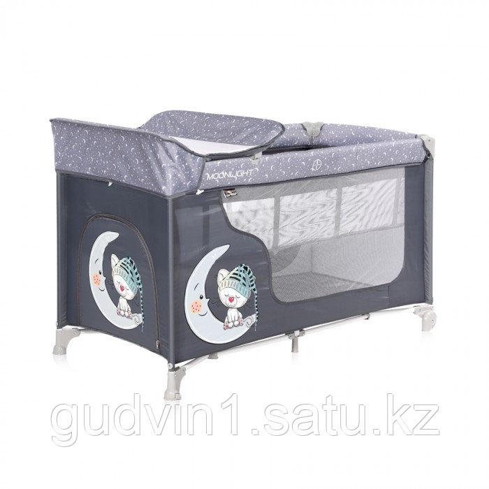Кровать-манеж Lorelli MOONLIGHT 2 Серый / Grey CUTE MOON 2070