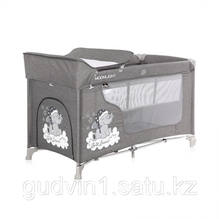 Кровать-манеж Lorelli MOONLIGHT 2 Серый / Grey Luxe 2068