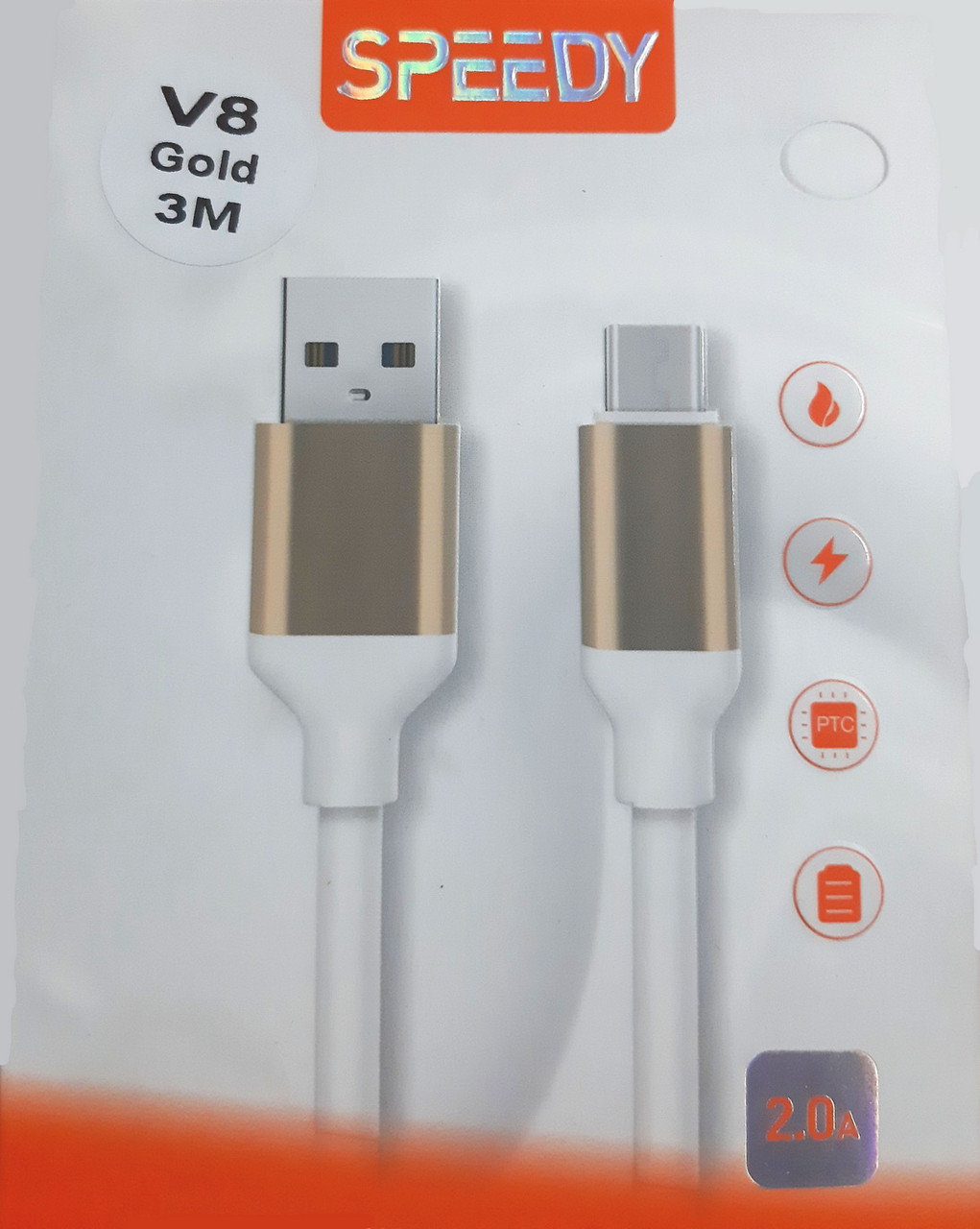 Кабель microUSB - USB, 3 метра, модель V8 - фото 3 - id-p77565639