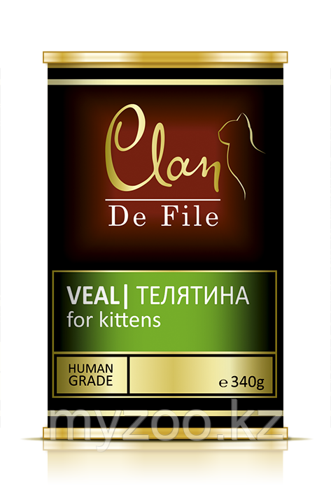 CLAN De File влажный корм для котят, Филе мяса, Телятина 340гр