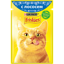 Friskies, Фрискис, влажный корм для кошек, кусочки с лососем, уп.26*пауч.85гр.
