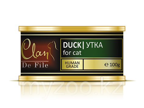 Влажный корм для кошек CLAN De File (Утка) 100 гр