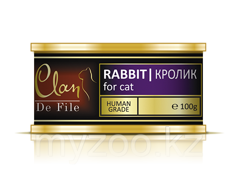 Влажный корм для кошек CLAN De File (Кролик) 100 гр
