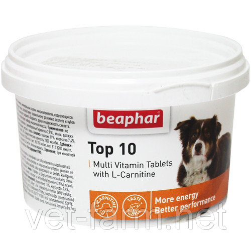 Top 10 мультивитаминная добавка для собак. Beaphar 180 таб