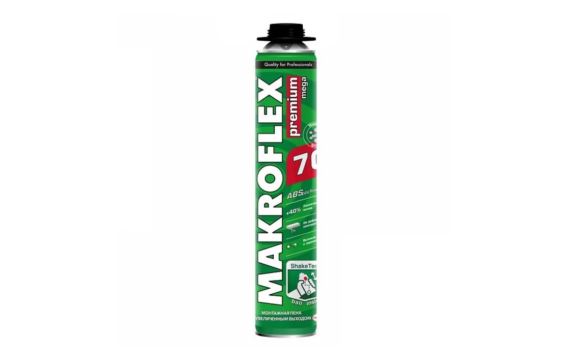 Makroflex ShakeTec Premium Mega 70 Профессиональная монтажная пена с технологией ShakeTec, 870мл