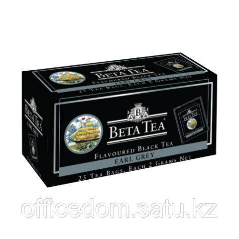 Чай черный Beta Tea Earl Grey Цейлонский, листовой с бергамотом, 25х2г, пакетированный - фото 1 - id-p77586882
