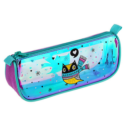 Пенал-косметичка 200*80*45 Berlingo "Pretty owl", голографический, фото 2
