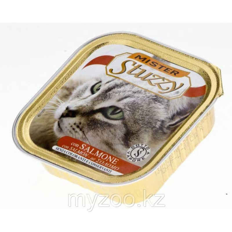 MISTER STUZZY CAT Паштет с настоящими кусочками мяса, с Лососем 100гр