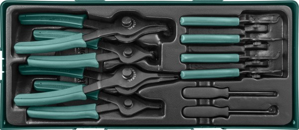 Набор щипцов для стопорных колец 10 предметов (ложемент) AG010150SP