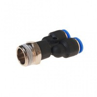 (RF-SPX10-04) Фитинг Y-образный для пластиковых трубок 10мм с наружной резьбой 1/2"