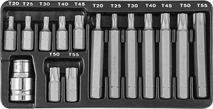 Набор вставок-бит 10 мм DR TORX® с переходниками, 15 предметов S29H4215S
