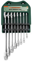 Набор ключей гаечных комбинированных трещоточных в металлическом кейсе или на пластиковом держателе, 10-19 мм,