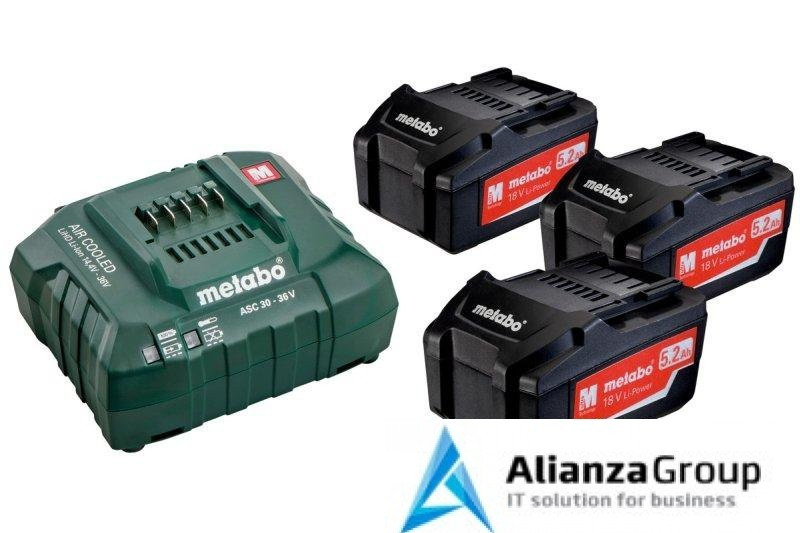 Базовый комплект Metabo 18 В Li-Power 3х5,2Ач + ЗУ ASC 30-36V AIR COOLED 685048000