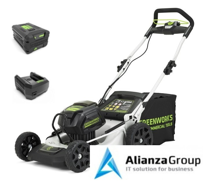Газонокосилка аккумуляторная Greenworks GD82LM51, 82V, 51 см, бесщеточная 5 А.ч. АКБ и ЗУ