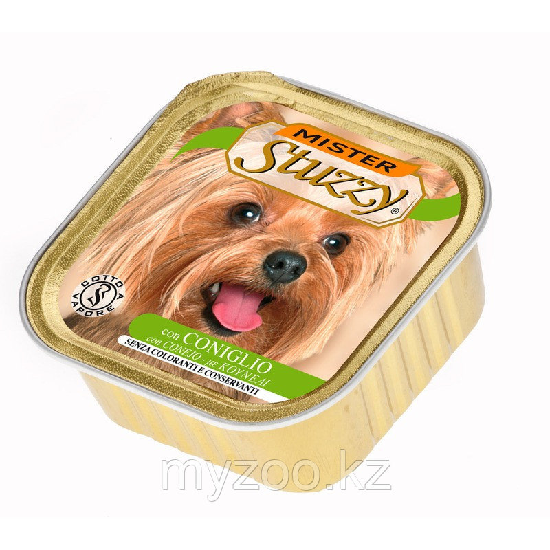 STUZZY MISTER DOG влажный корм для собак Паштет с настоящими кусочками мяса с Кроликом 100 гр
