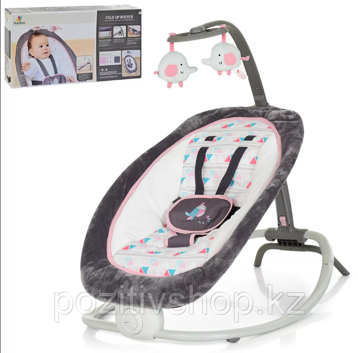 Детский шезлонг-качалка Mastela Fold up Rocker розовый