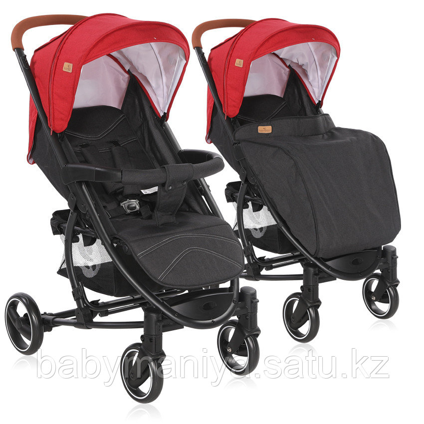 Коляска Lorelli S-300 + накидка на ножки Красно-черный / Red&Black 2088