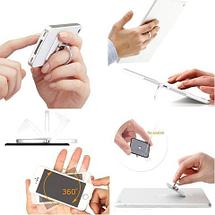 Подставка-держатель с кольцом для телефона на палец (Квадратная, серебристый), фото 3