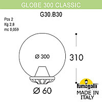 Уличный фонарь на столб FUMAGALLI GLOBE 300 Classic G30.B30.000.VYE27