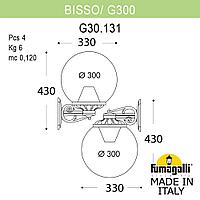 Уличный настенный светильник FUMAGALLI BISSO/G300 G30.131.000.BXE27DN