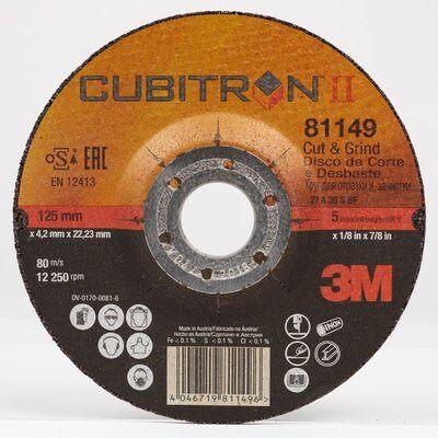 Cubitron® II Зачистной/Отрезной круг Cut & Grind Т27, 125 мм х 4,2 мм х 22 мм, №81149
