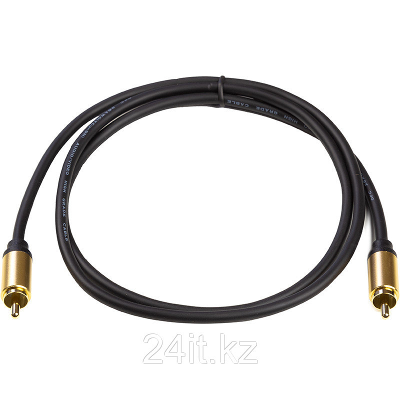 Кабель коаксиальный PowerPlant 26AWG, 1 м, черный