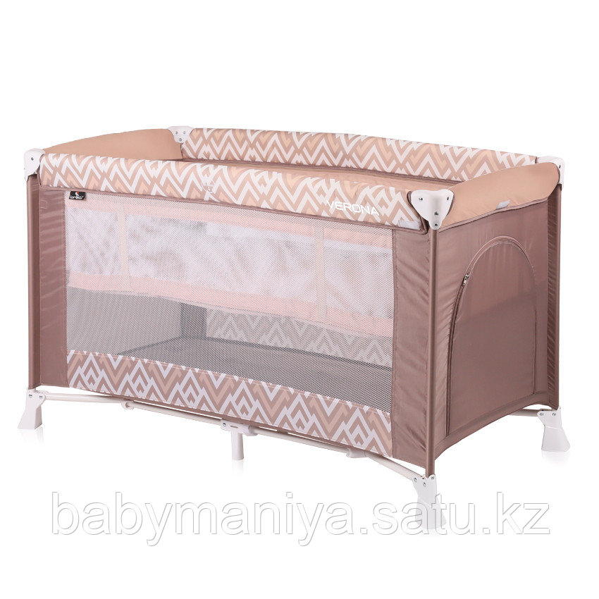 Кровать - манеж Lorelli VERONA 2 Коричнево-бежевый / Brown&Beige Lines 1940