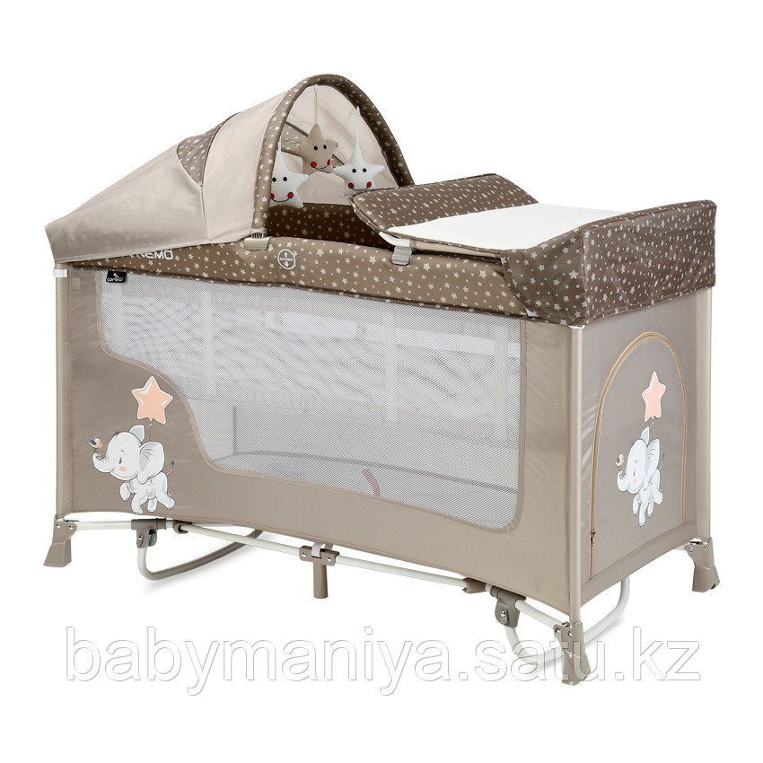 Кровать-манеж Lorelli San Remo 2 Plus Rocker Бежевый / Beige Elephant 2071