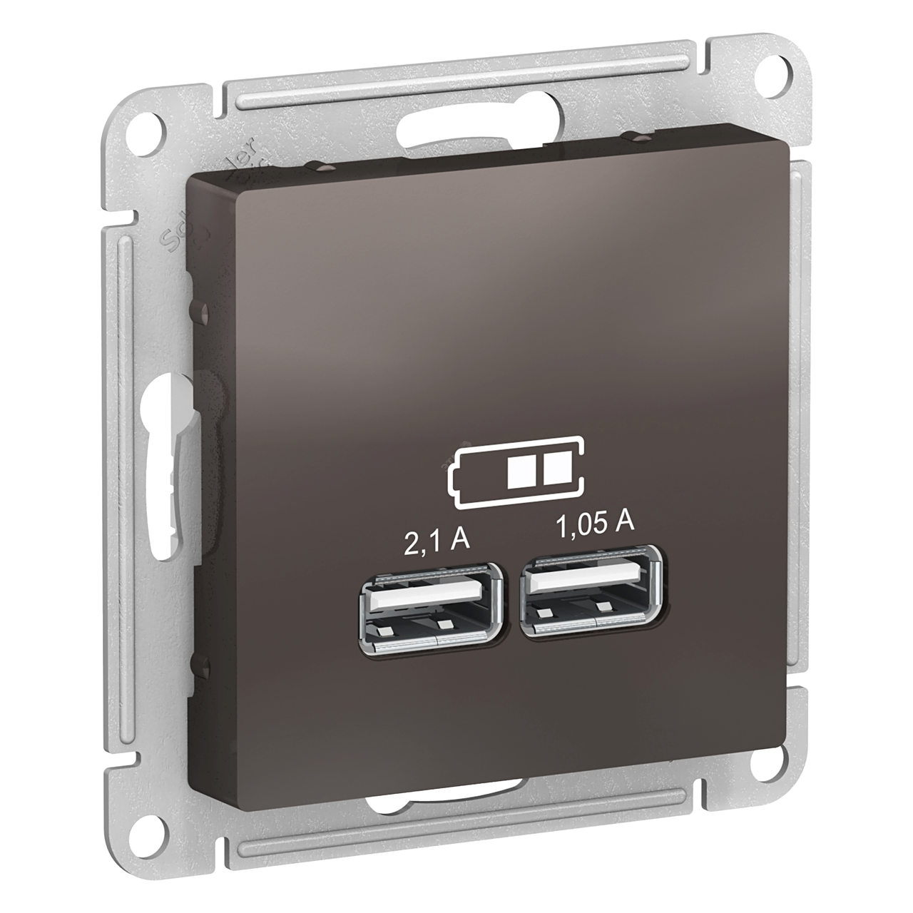 USB розетка А+А, 5В/2,1А мех, МОККО /ATN000633/