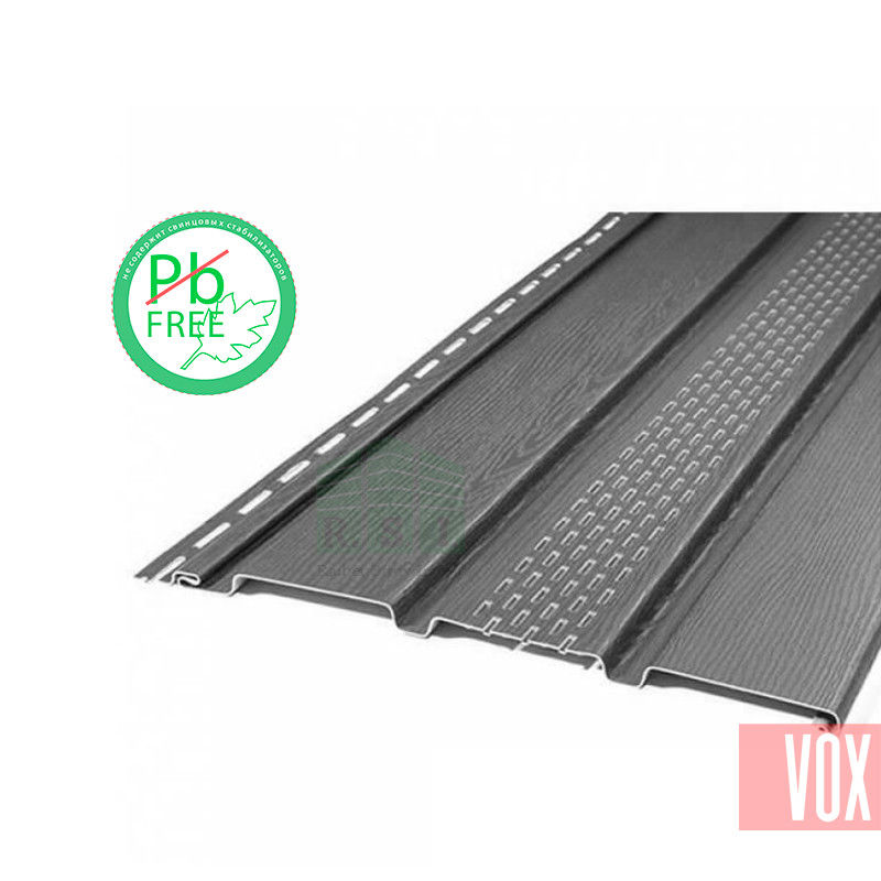 Софит виниловый VOX VSV-07 Vilo (с перфорацией, графит) - фото 1 - id-p67989383