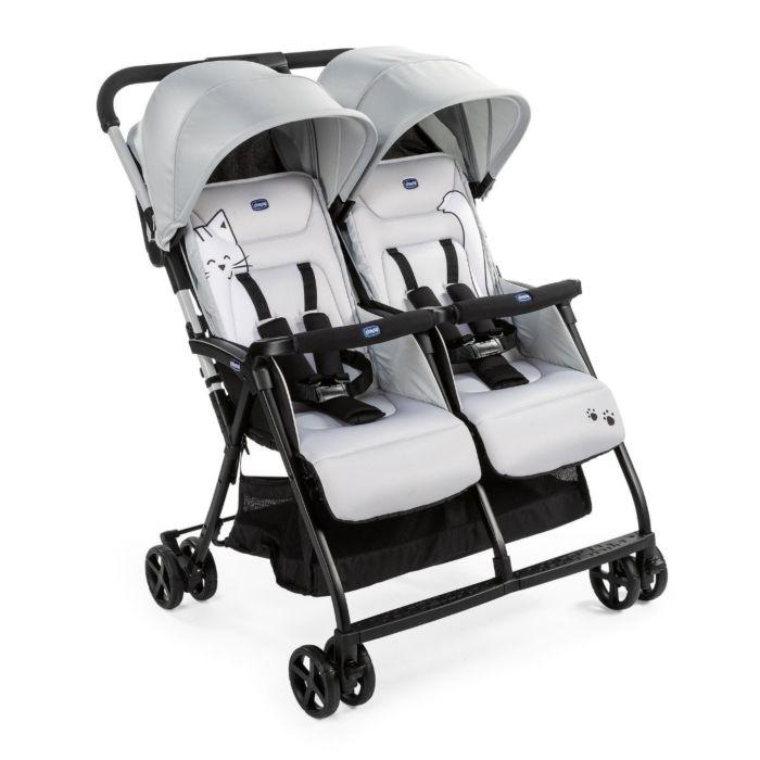Коляска для близнецов Ohlala Twin Silver Cat