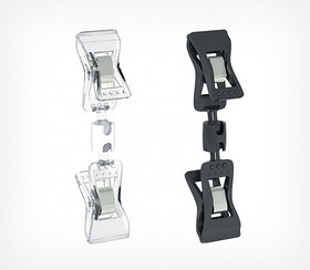 Универсальный ценникодержатель с прищепками, малый на ножке высотой 0 мм  FXS-DBL