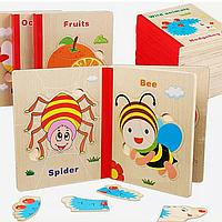 Деревянная книга-пазл, 6 пазлов