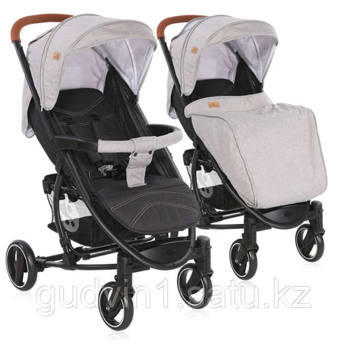 Прогулочная коляска Lorelli S-300 + накидка на ножки Серо-черный / Grey&Black CROS 2087