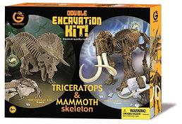 Geoworld Triceratops & Mammoth skeleton