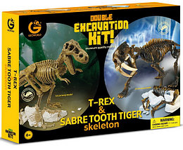 Geoworld T-Rex & Saber Tooth Tiger skeleton