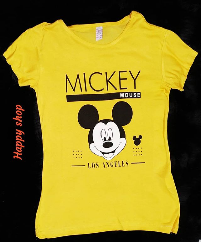 Женская желтая футболка Mickey Mouse