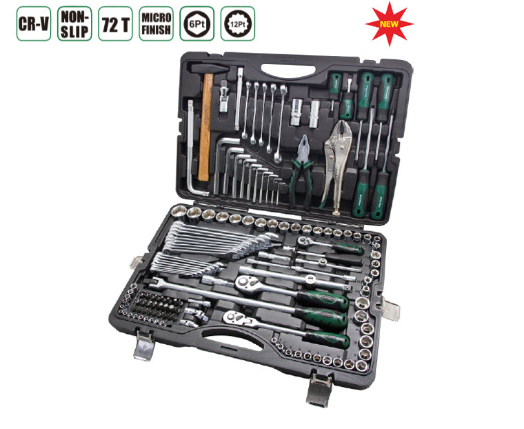 Набор инструментов 1/2",1/4" CrV, пластиковый кейс 142 предмета AEROFORCE