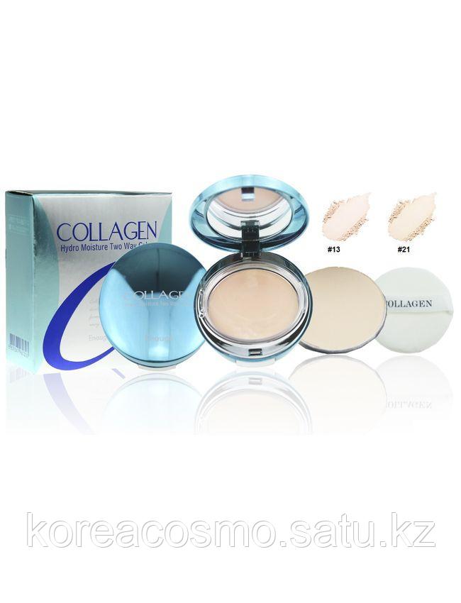 ENOUGH / Увлажняющая пудра со сменным блоком Enough Collagen Hydro Moisture Two Way Cake SPF25 PA++