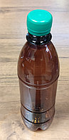 Бутылка 500мл темная круглая+крышка(200шт в кор.ДШВ 60*45*110, 5,2кг)(ВД 219х63мм)