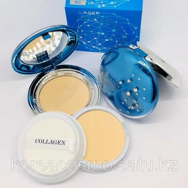 ENOUGH / Увлажняющая коллагеновая пудра со сменным блоком Collagen Premium Hydro Two Way Cake SPF50